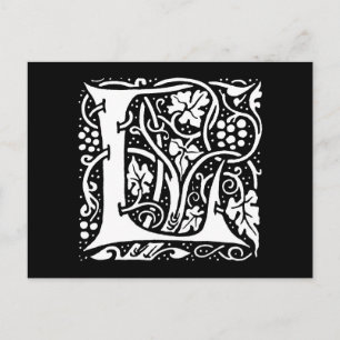 Vintages Monogramm L Art Nouveau Postkarte