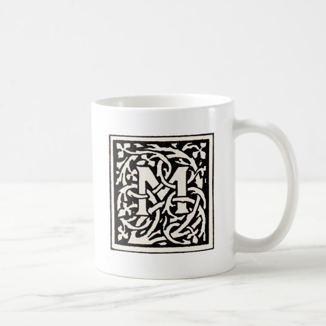 Vintages Monogramm M Art Nouveau Kaffeetasse (Rechts)