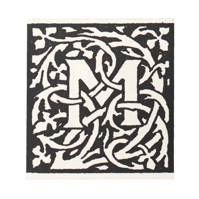 Vintages Monogramm M Art Nouveau Notizblock (Vorderseite)