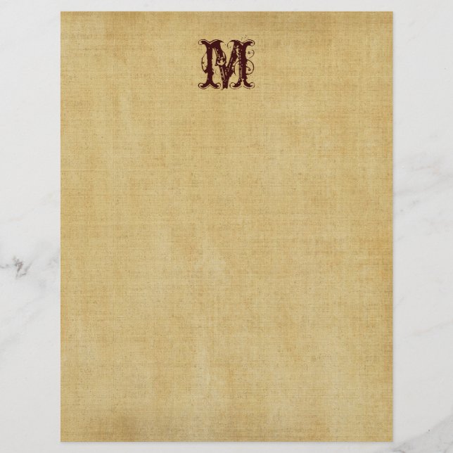 Vintages Monogramm-Papierpapier (Vorderseite)