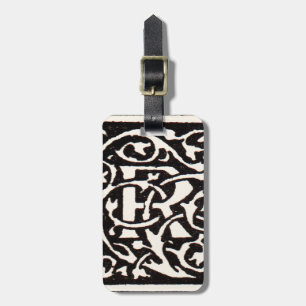 Vintages Monogramm R Art Nouveau Gepäckanhänger