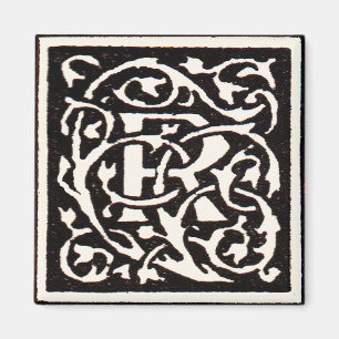 Vintages Monogramm R Art Nouveau Magnet