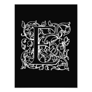 Vintages Monogramm-Schwarz-weißes mit Monogramm Fotodruck