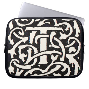 Vintages Monogramm T Art Nouveau Laptopschutzhülle