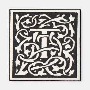 Vintages Monogramm T Art Nouveau Magnet