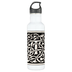 Vintages Monogramm T Art Nouveau Trinkflasche