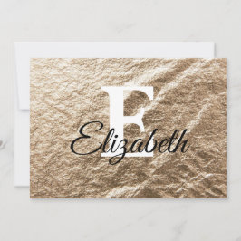 Vintages Monogramm-Typografie, vergoldetes Papier Feiertagskarte