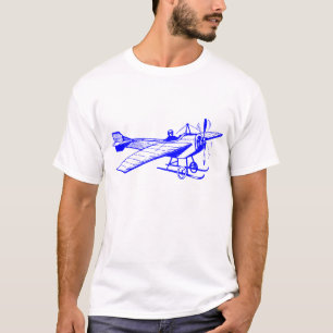 Vintages Monoplane - Blau T-Shirt