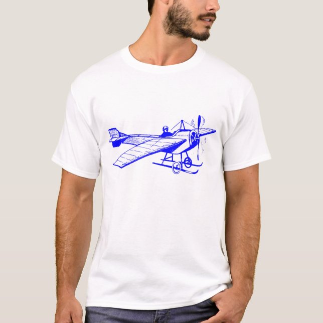 Vintages Monoplane - Blau T-Shirt (Vorderseite)