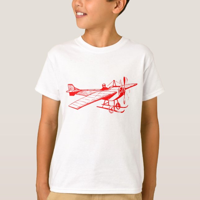 Vintages Monoplane - Rot T-Shirt (Vorderseite)