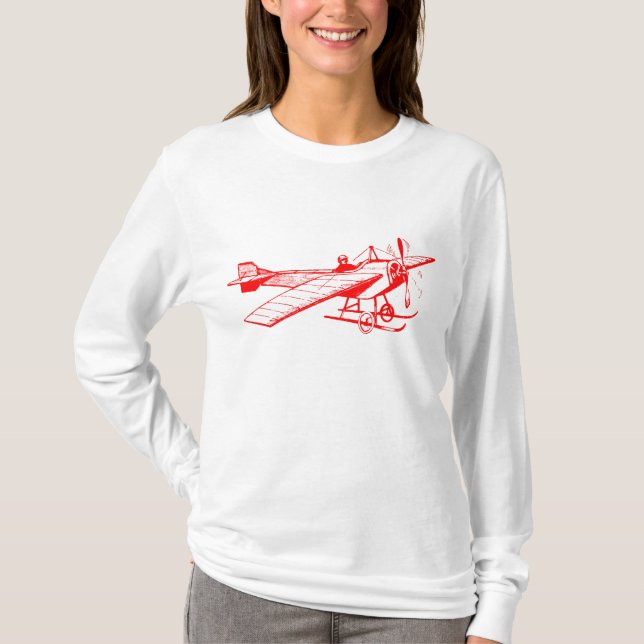 Vintages Monoplane - Rot T-Shirt (Vorderseite)
