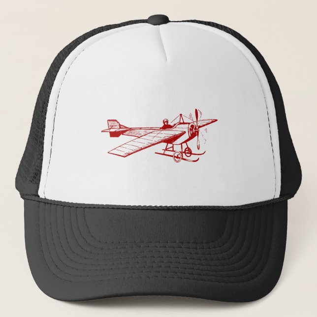 Vintages Monoplane - Ruby Red Truckerkappe (Vorderseite)