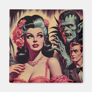Vintages Monster Horror Girl Magnet