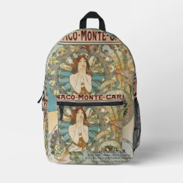 Vintages Mont-Carlo-Poster von Alphonse Mucha Bedruckter Rucksack