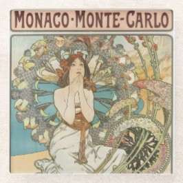 Vintages Mont-Carlo-Poster von Alphonse Mucha Glasuntersetzer