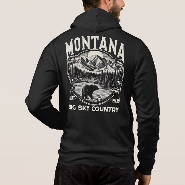 Vintages Montana Big Sky Land Hoodie (Rückseite)