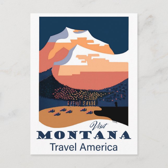 Vintages Montana Tourismus Reiseplakat Postkarte (Vorderseite)