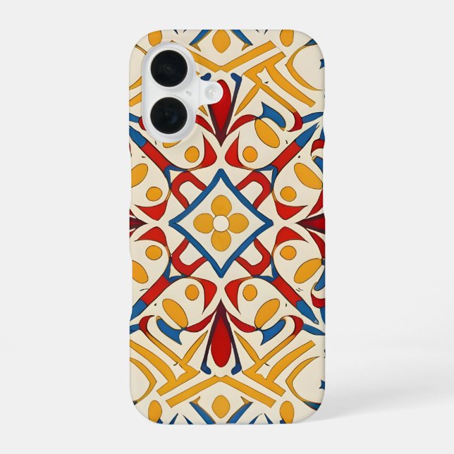 Vintages Mosaik, Mandala Pattern iPhone 16 Hülle (Rückseite)