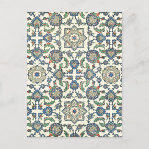 Vintages Mosaikfliesen-Design Postkarte