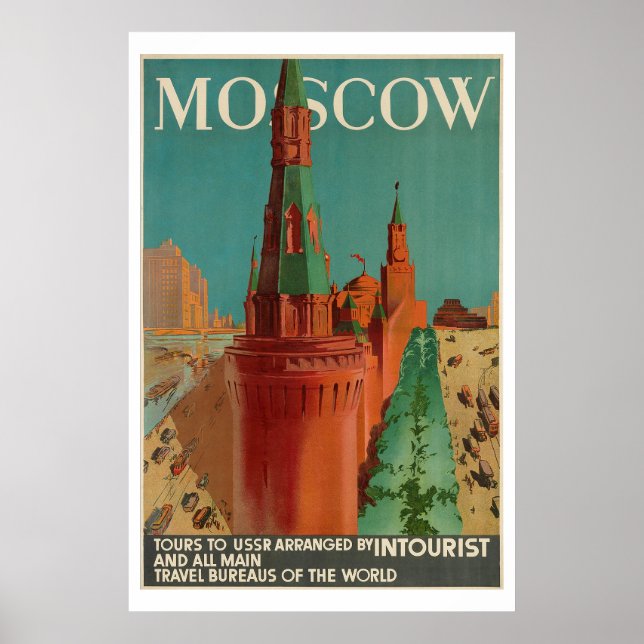 Vintages Moskauer Tourismusposter Poster (Vorne)