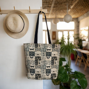 Vintages Moth & Botanisches Grunge Halloween-Colla