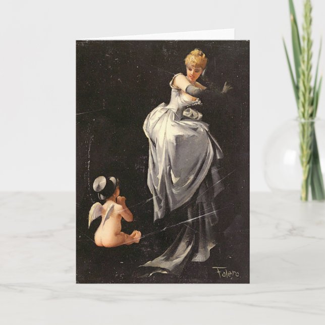 Vintages Motiv - gefangen im Netz - Gruß-Karte Karte (Vorderseite)