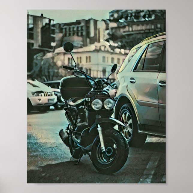 Vintages Motorengeschenk Poster (Vorne)