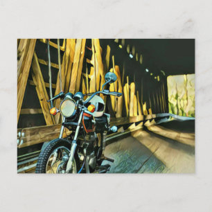 Vintages Motorengeschenk Postkarte