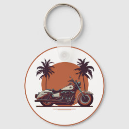 Vintages Motorrad Classic Sunset Beach Biker Cool Schlüsselanhänger