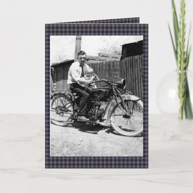 Vintages Motorrad der 1920er Karte (Vorderseite)