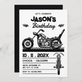 Vintages Motorrad Einladung