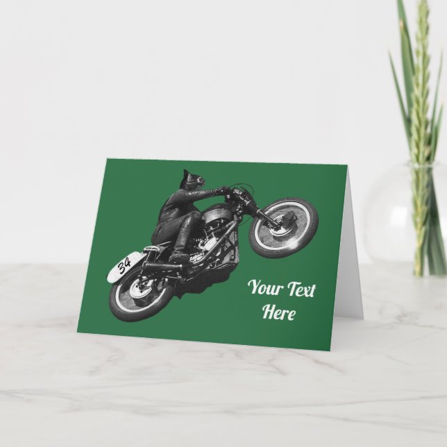 Vintages Motorrad Feiertagskarte (Vorderseite)