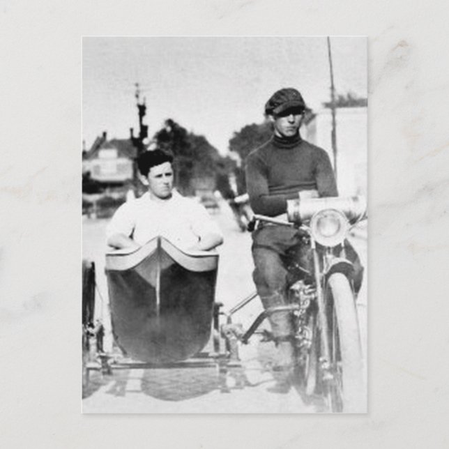 Vintages Motorrad für Outlaw und Sidecar Postkarte (Vorderseite)