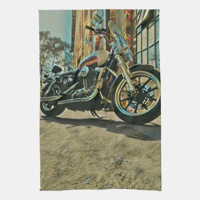 Vintages Motorrad Geburtstagsgeschenk Geschirrtuch (Vertikal)