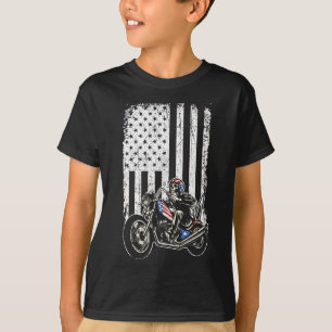 Vintages Motorrad - im Detail mit amerikanischer F T-Shirt