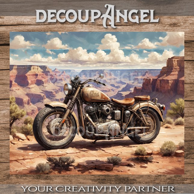 Vintages Motorrad im Grand Canyon #1 Seidenpapier (Von Creator hochgeladen)