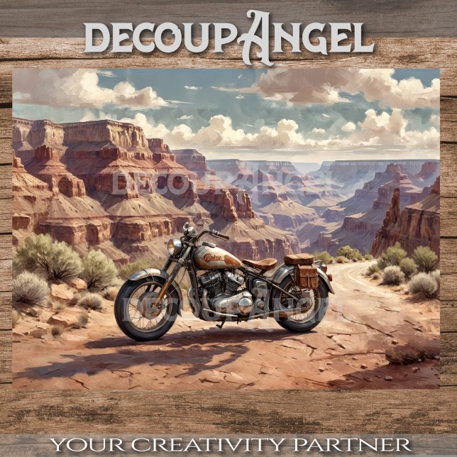 Vintages Motorrad im Grand Canyon #2 Seidenpapier (Von Creator hochgeladen)