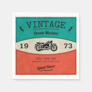 Vintages Motorrad-Papierserviette Serviette