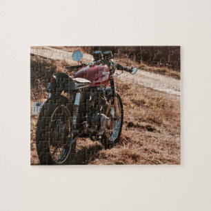 Vintages Motorrad-Poster für den Rennfahrer Puzzle