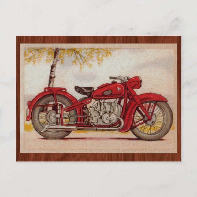 Vintages Motorrad Postkarte (Vorderseite)