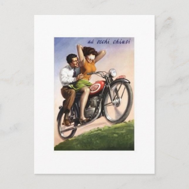 Vintages Motorrad Postkarte (Vorderseite)