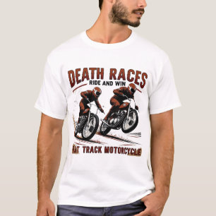 Vintages Motorrad-Rennen mit flachem Gleis - Todes T-Shirt