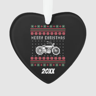 Vintages Motorrad Ugg Weihnachts-Sweater Ornament
