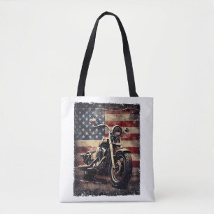Vintages Motorrad USA Flag Retro Biker Amerikaner