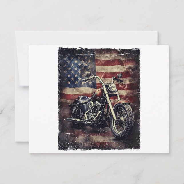 Vintages Motorrad USA Flag Retro Biker Amerikaner (Vorderseite)