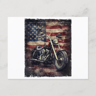 Vintages Motorrad USA Flag Retro Biker Amerikaner Begleitkarte