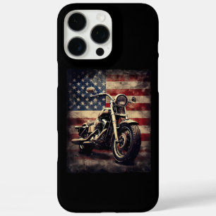 Vintages Motorrad USA Flag Retro Biker Amerikaner iPhone 16 Pro Max Hülle