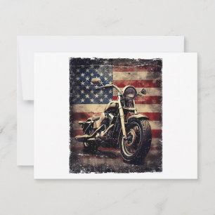 Vintages Motorrad USA Flag Retro Biker Amerikaner Feiertagskarte