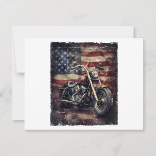 Vintages Motorrad USA Flag Retro Biker Amerikaner Feiertagskarte