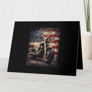 Vintages Motorrad USA Flag Retro Biker Amerikaner Karte